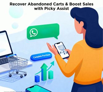 Customer receiving WhatsApp reminder to recover abandoned cart using Picky Assist automation