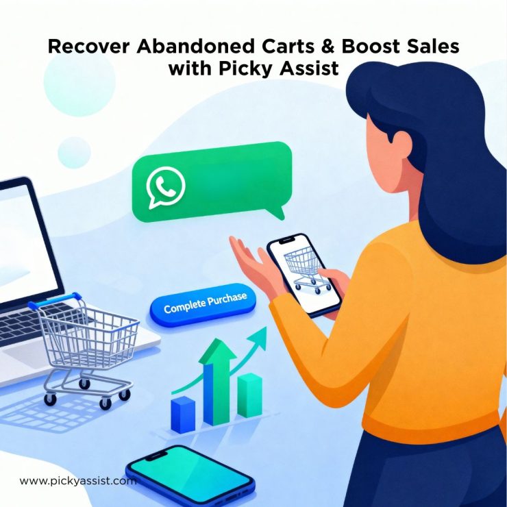 Customer receiving WhatsApp reminder to recover abandoned cart using Picky Assist automation