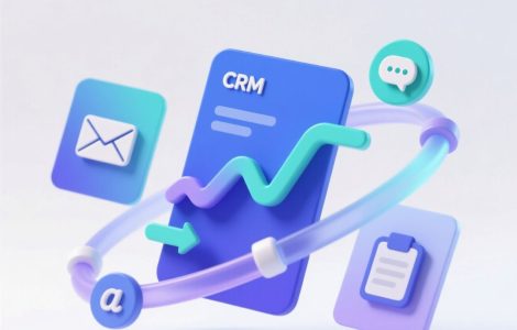 3D abstract graphic showing sales automation CRM improving sales and engagement.