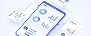 CRM and marketing automation integration illustration.