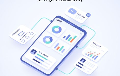 CRM and marketing automation integration illustration.