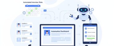 HR automation dashboard showing interview data, simplifying the traditional interview process into an easy, automated workflow