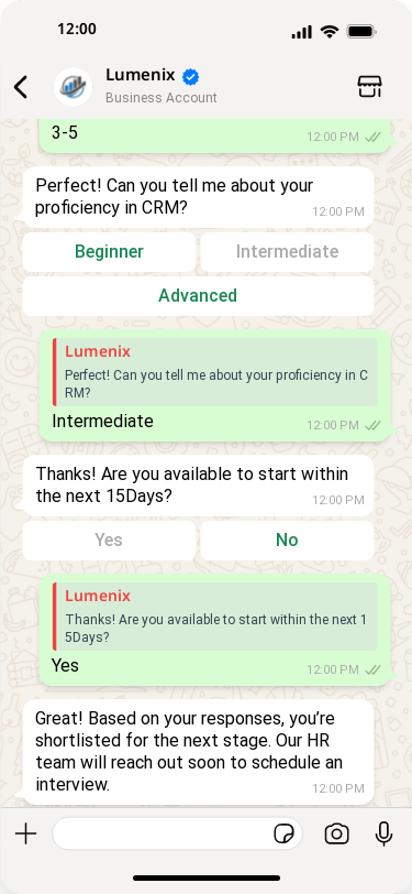 Chatbots for recruitment