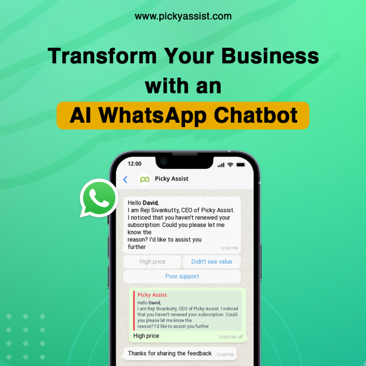 AI-powered WhatsApp chatbot helping businesses automate customer interactions and boost engagement