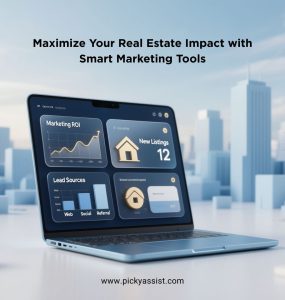 Real estate marketing tools dashboard showing leads and analytics for maximum impact