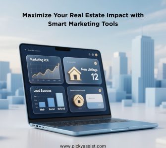 Real estate marketing tools dashboard showing leads and analytics for maximum impact