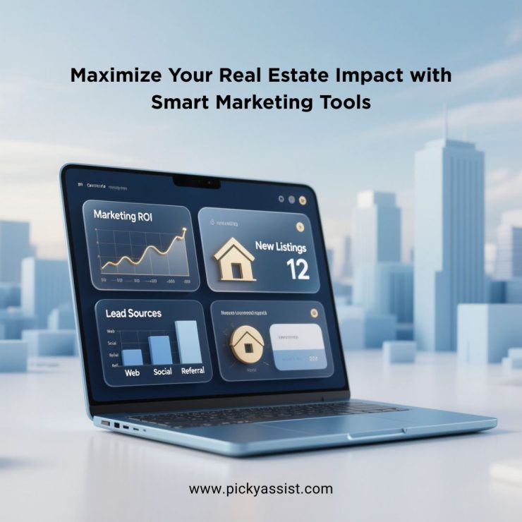 Real estate marketing tools dashboard showing leads and analytics for maximum impact