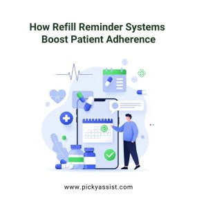 Automated medication refill reminder notification helping patients stay adherent and improving pharmacy retention