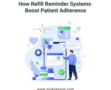 Automated medication refill reminder notification helping patients stay adherent and improving pharmacy retention