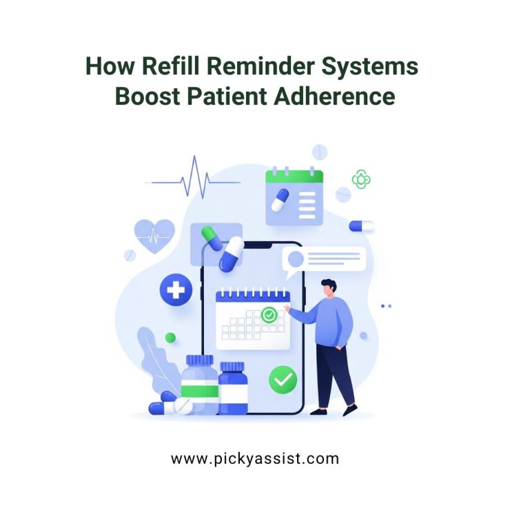 Automated medication refill reminder notification helping patients stay adherent and improving pharmacy retention