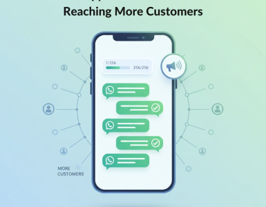 Illustration showing WhatsApp broadcast limits and how to reach more customers