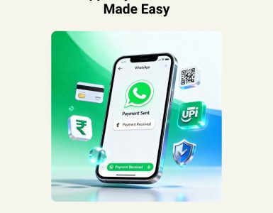 Hero image showing WhatsApp Payment interface with secure business transaction icons for a guide on seamless WhatsApp payments.