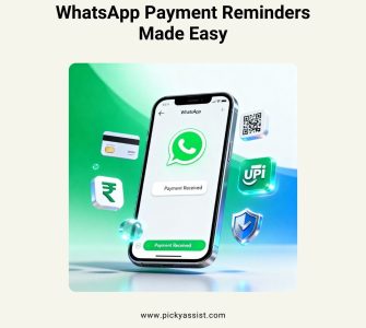 Smartphone displaying WhatsApp Pay with secure business payment icons