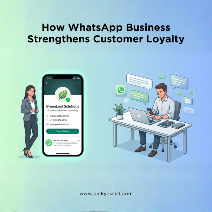 “Business owner showcasing WhatsApp Business account profile to build customer trust and brand loyalty.