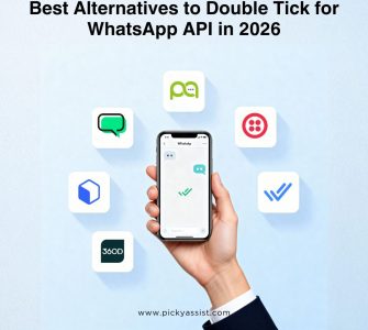 Illustration showing Double Tick WhatsApp API platform and its alternatives for scalable messaging, automation, and business communication in 2025.