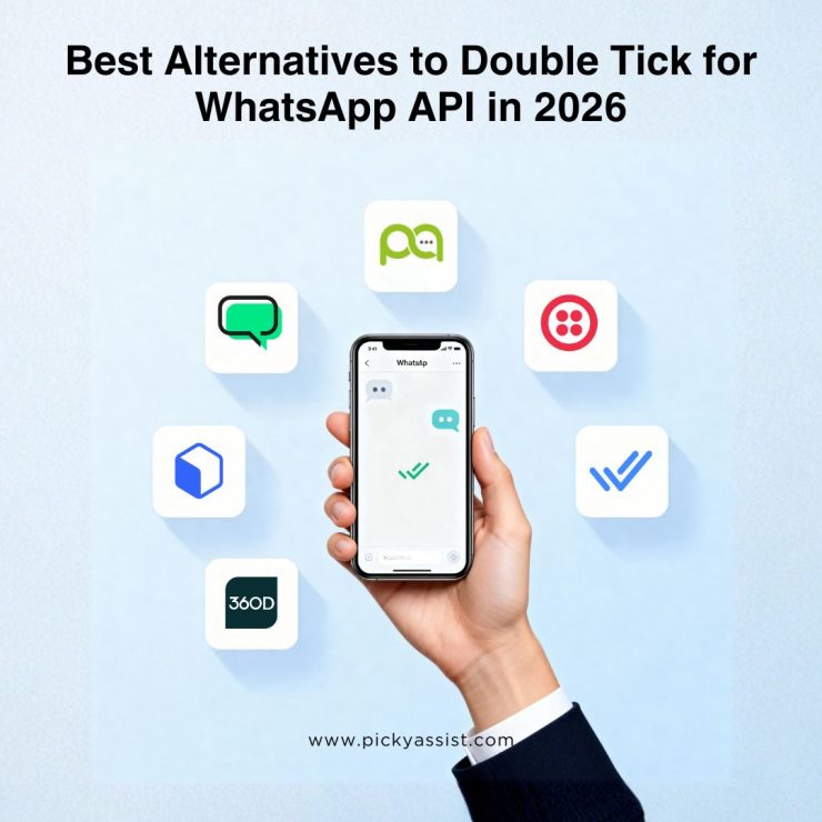 Illustration showing Double Tick WhatsApp API platform and its alternatives for scalable messaging, automation, and business communication in 2025.