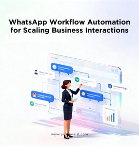 WhatsApp workflow automation showing how businesses scale customer interactions using structured messaging flows