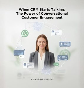 AI-powered conversational CRM by Picky Assist enabling real-time WhatsApp customer communication