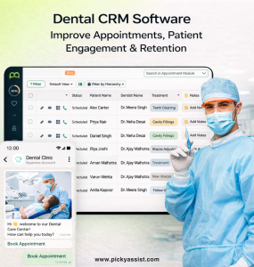 dental CRM software dashboard for managing patient appointments