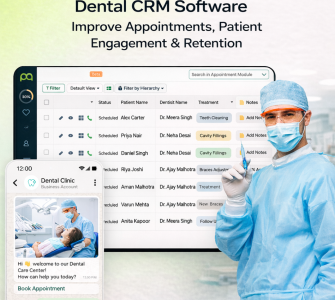 dental CRM software dashboard for managing patient appointments