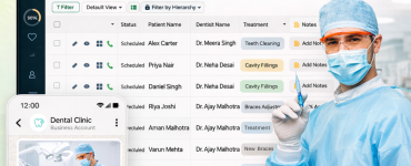 dental CRM software dashboard for managing patient appointments