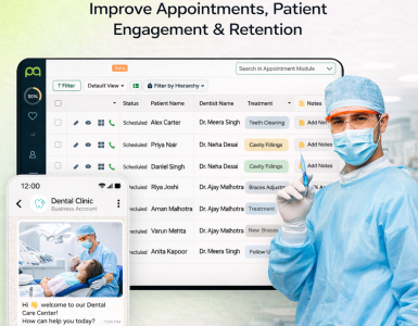 dental CRM software dashboard for managing patient appointments