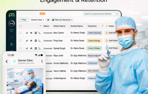 dental CRM software dashboard for managing patient appointments