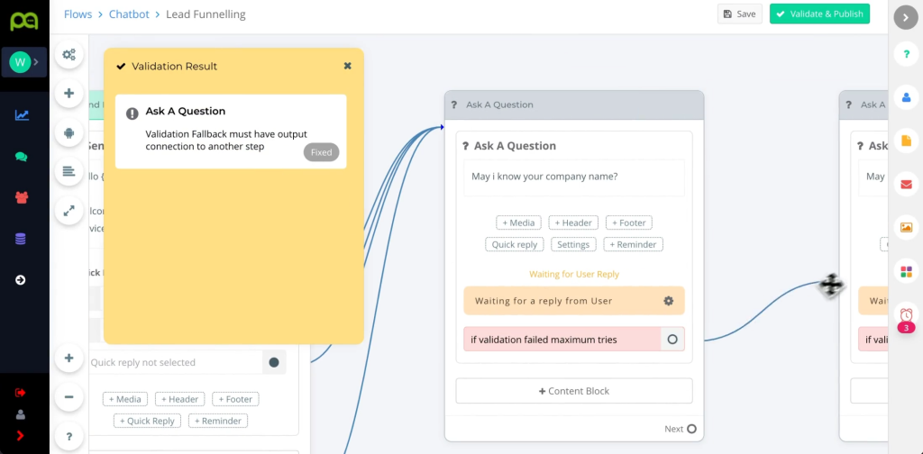 build no code chatbot for CRM based lead conversations