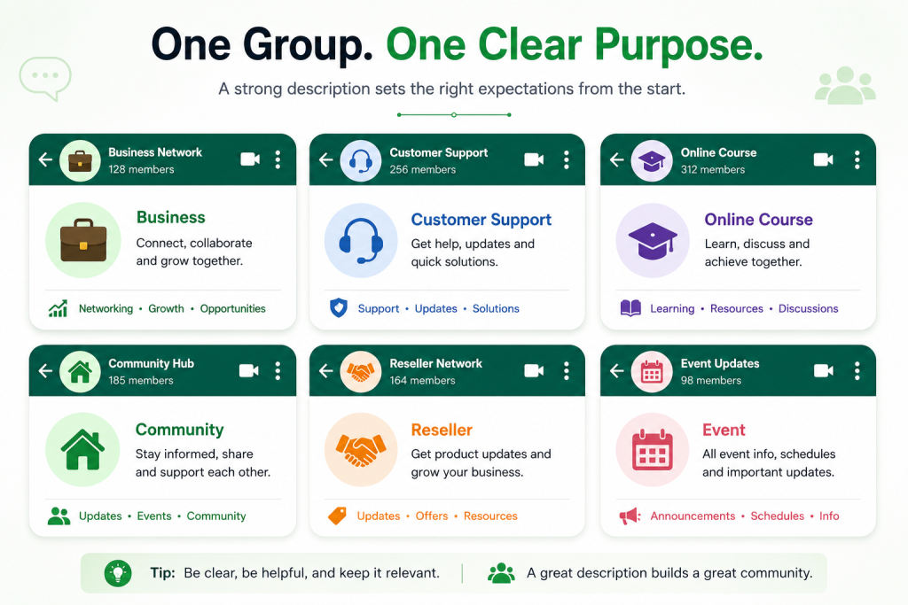WhatsApp Group Description examples
