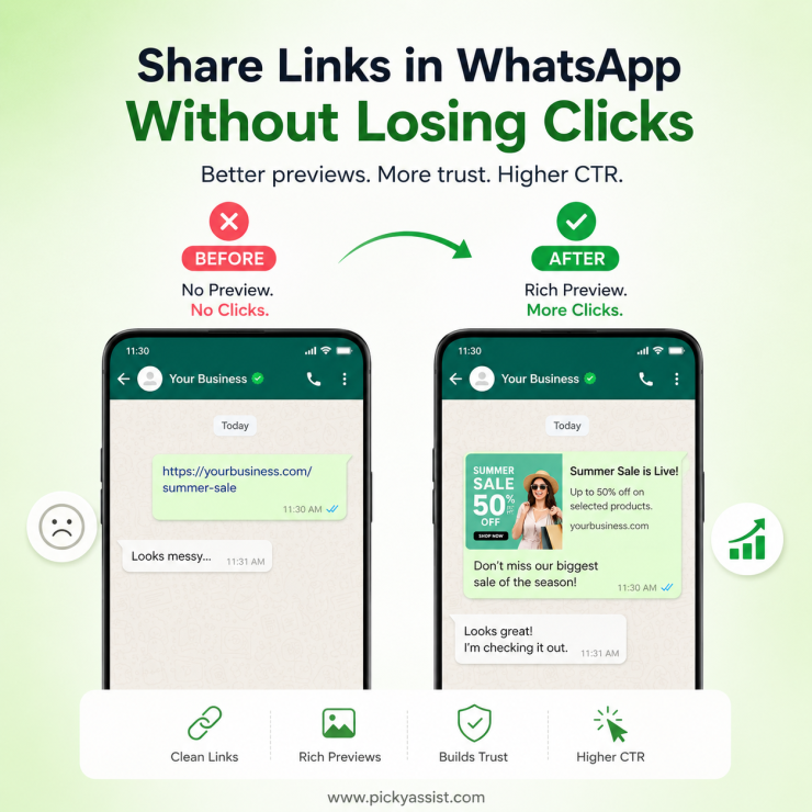 how to share a link in whatsapp