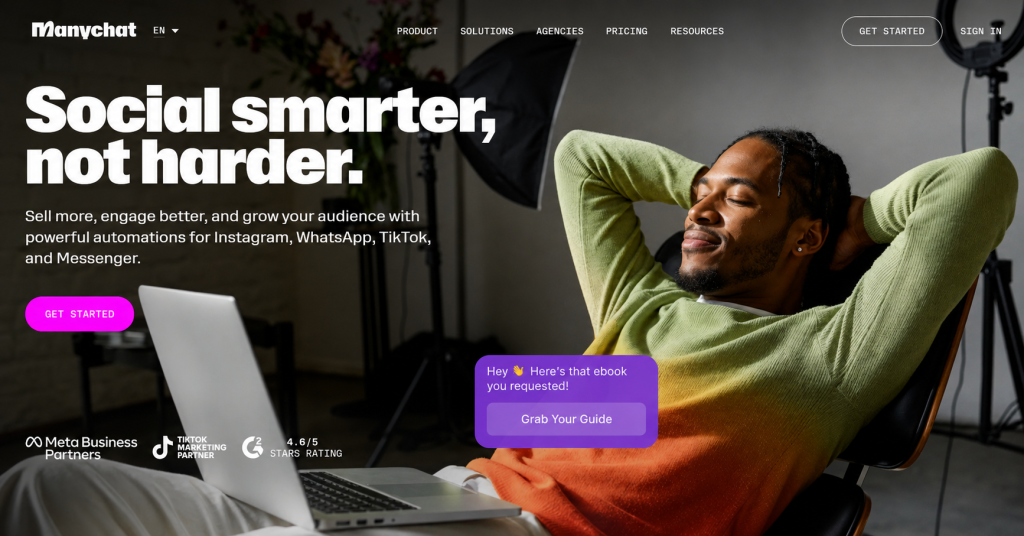 ManyChat — Best for Instagram + Shopify Social Selling