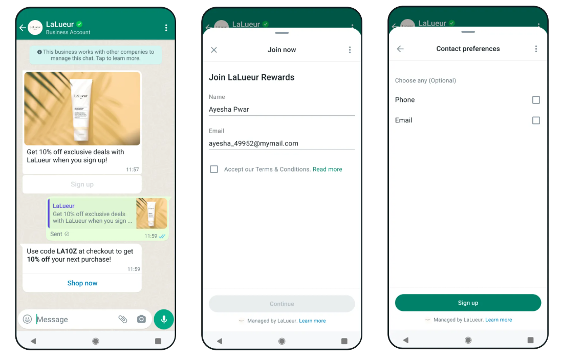 WhatsApp Flow builder